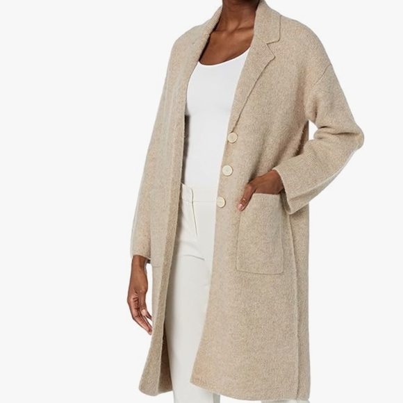 THEORY 
Melisandre Wool-Blend Coat - Beige - Picture 1 of 15